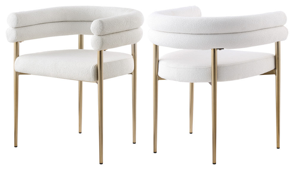 Brielle Boucle Fabric Upholstered  Dining Chair (Set of 2), Cream