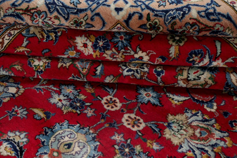Consigned, Vintage-Style Oriental Handmade Persian Wool Area Rug, Red, 10x13