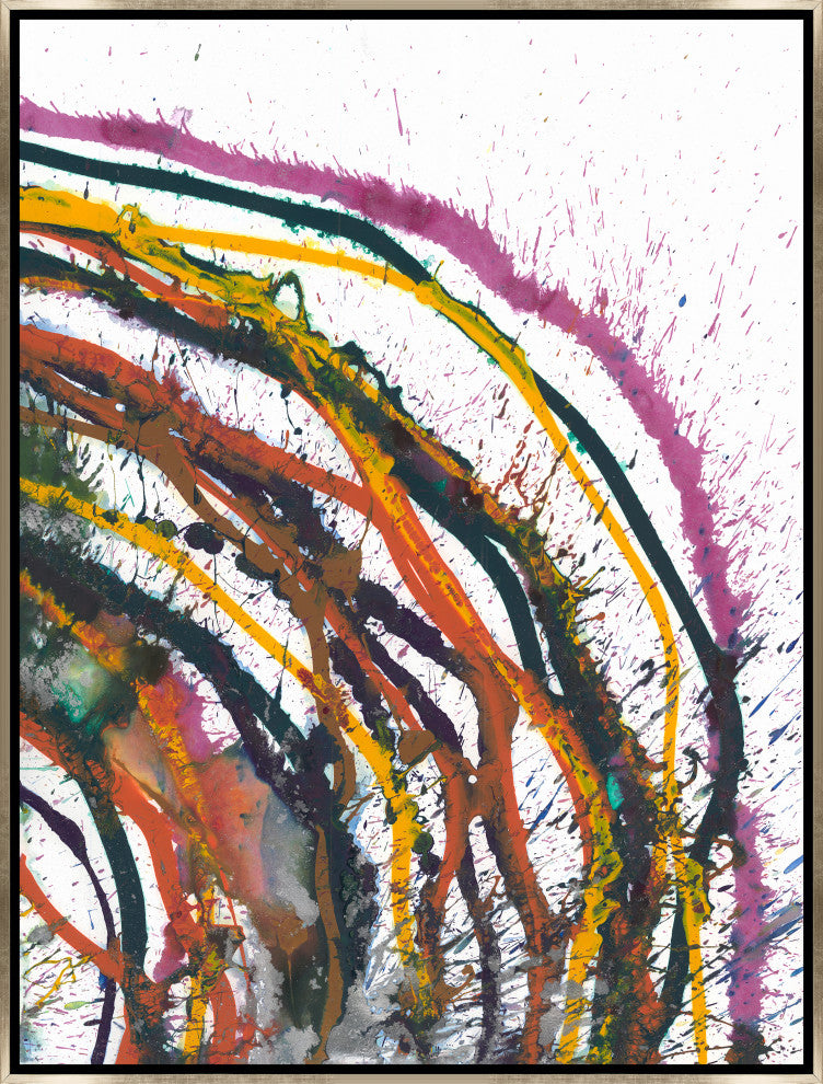 36x48 Couleurs Primaries IV, Framed Artwork, Silver