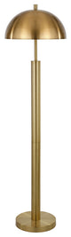 58" Brass Traditional Shaped Floor Lamp With Brass Dome Shade