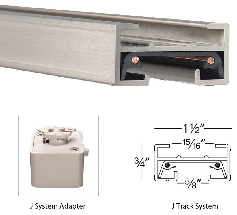 WAC Lighting J Track I Connector in Brushed Nickel