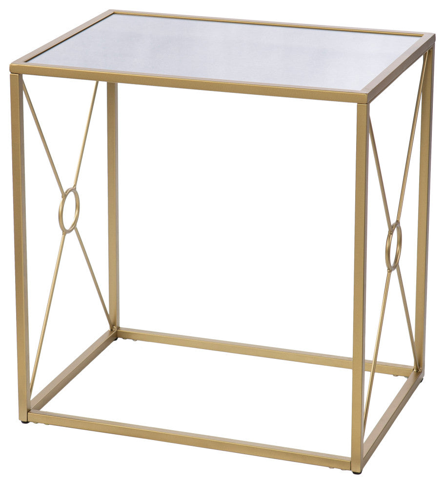 Fanning Mirror-Top End Table