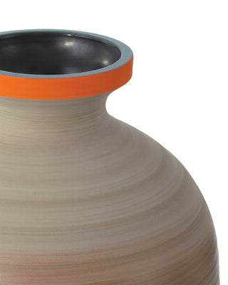 Happy 80's Gray, Beige, Orange & Blue Vase, 3-Piece Set