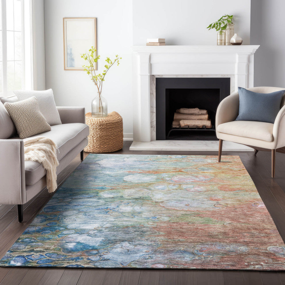 Premium Machine Washable Mayfield AMF698 Coral 3' x 5' Rug