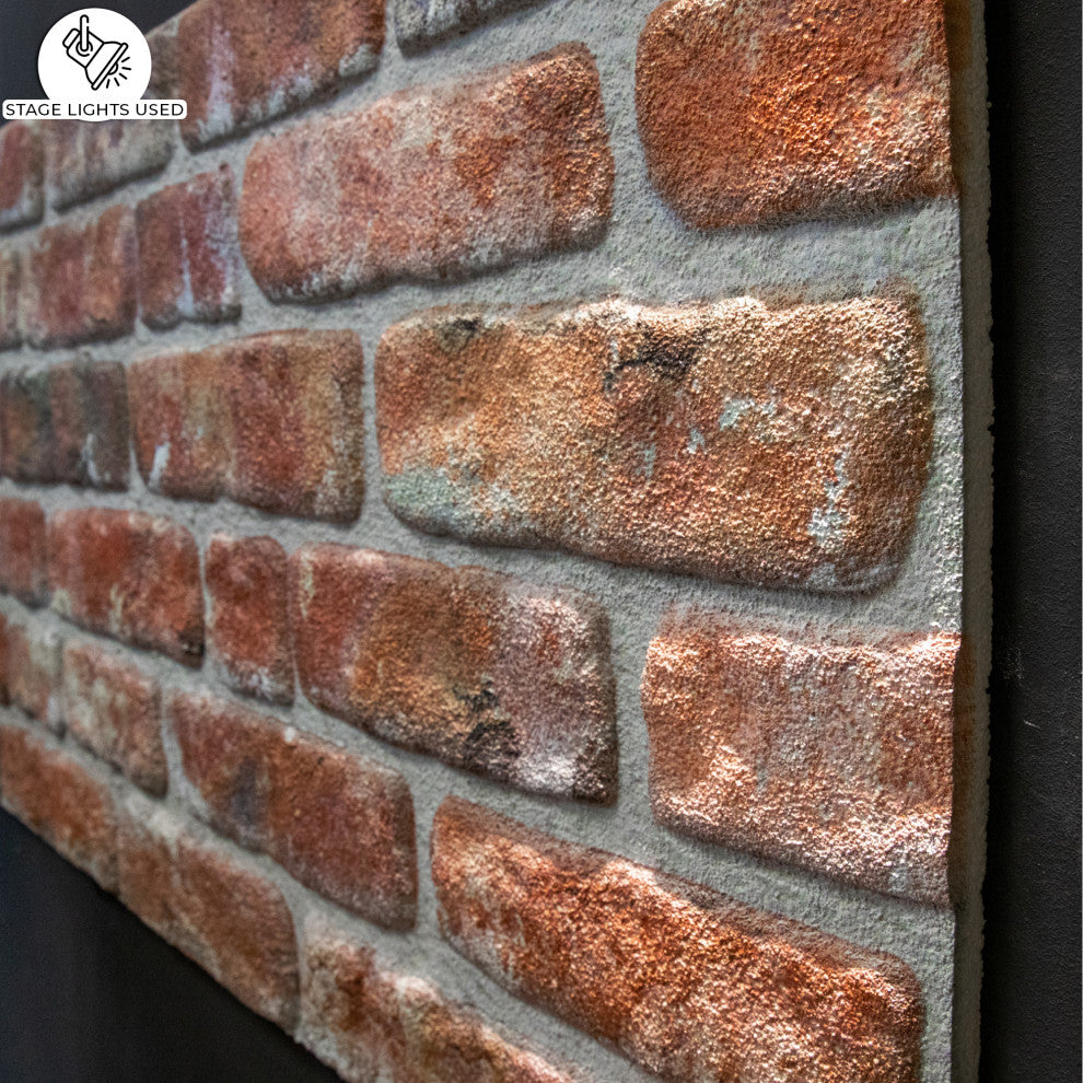 Faux Stone Bridge 3D Wall Panels, Red Brown, Sample 10x10"