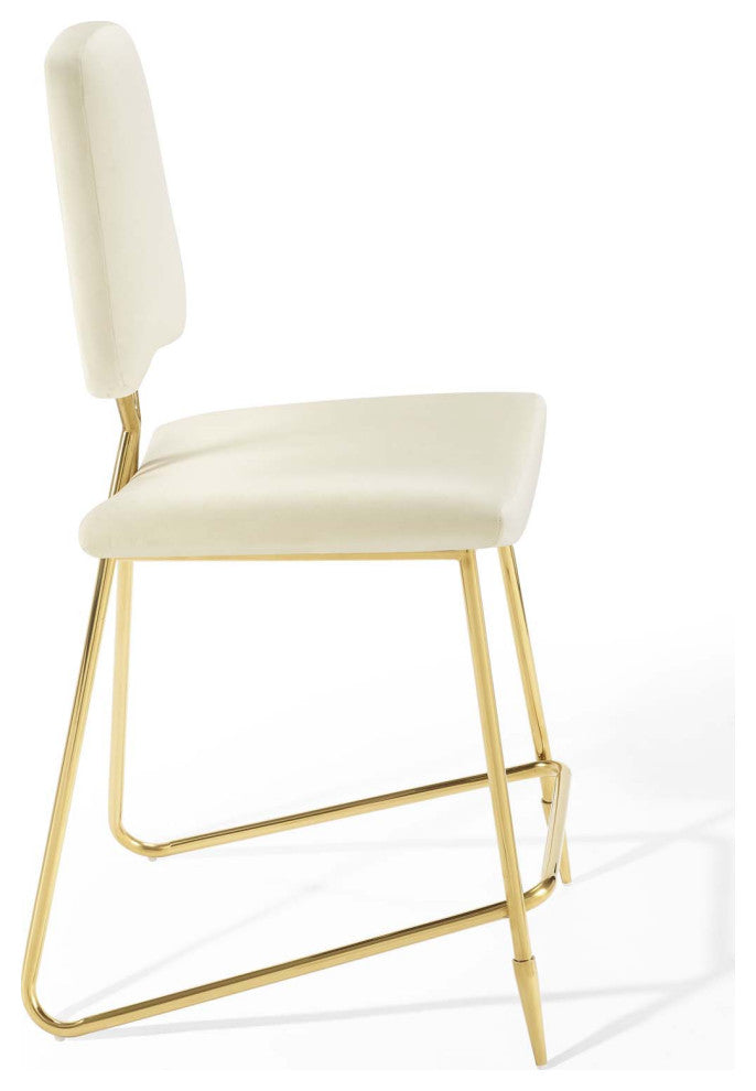 Ponder Counter Stool Performance Velvet Set of 2-Ivory