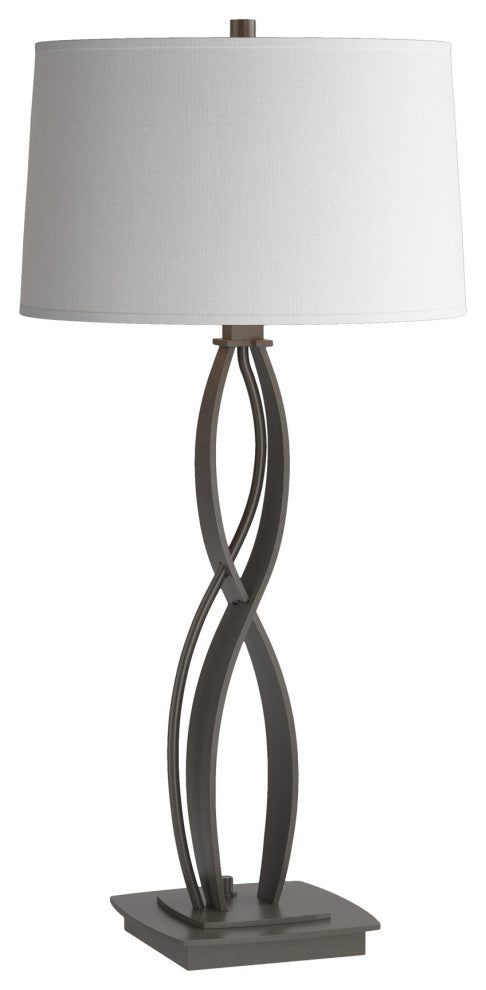 Almost Infinity Table Lamp, Dark Smoke, Natural Anna Shade