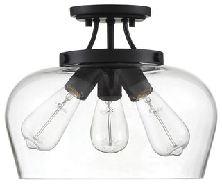 Octave 3-Light Semi-Flush Mount, Black