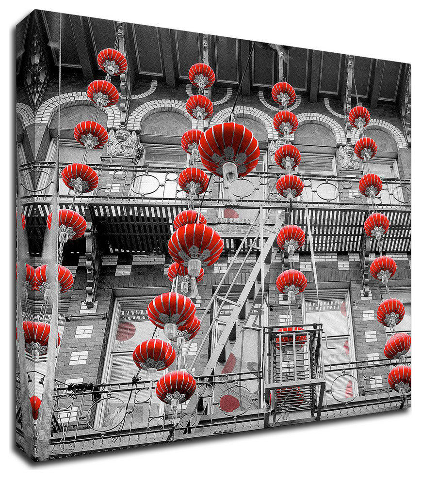 Red Lanterns by Alan Blaustein, Print on Canvas, 30"x30"