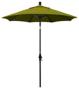 7.5' Bronze Collar Tilt Lift Fiberglass Rib Aluminum Umbrella, Pacifica, Ginkgo