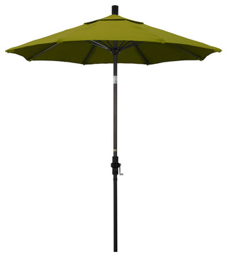 7.5' Bronze Collar Tilt Lift Fiberglass Rib Aluminum Umbrella, Pacifica, Ginkgo