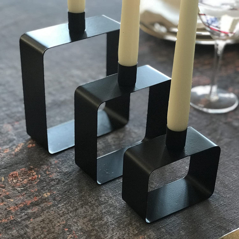 Open Square Candle Holders