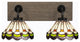 Oxbridge, Bath Bar, Matte Black & Painted Distressed Metal, 7" Cyprus Glass