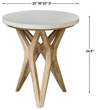 Uttermost - 25437 - Accent Table - Marnie - Mixed Woods With An Natural Ivory