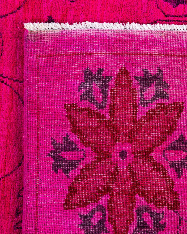 Overdyed, One-of-a-Kind Hand-Knotted Area Rug Pink, 9'1"x12'4"