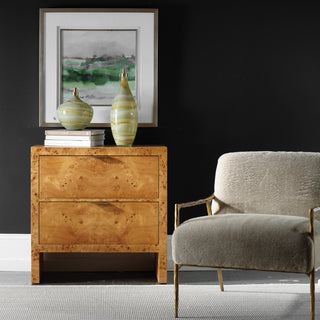 Lifestyle shot showing the chest in a room with decor.