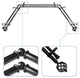 Twist Bay Window Double Curtain Rod, 20"-36", 38"-72", Black
