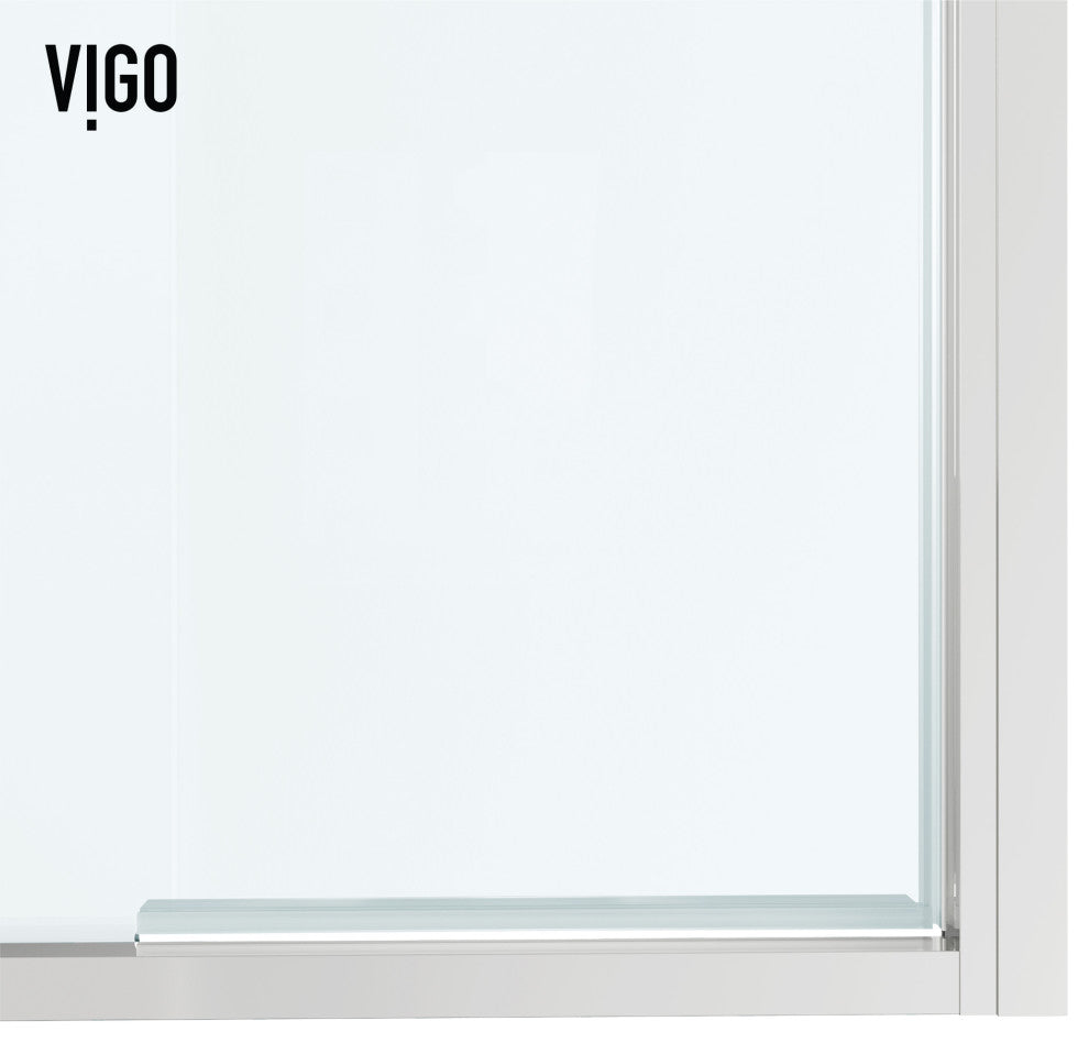 VIGO Astoria Framed Pivot Shower Door, Chrome, 30" W X 76" H, Clear Glass