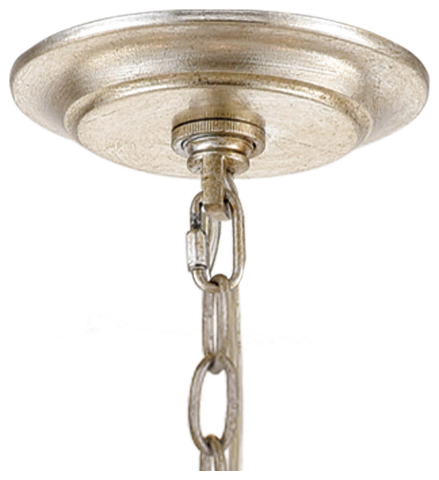 Crystorama ARC-1905-SA-CL-MWP, 5-Light Chandelier, Antique Silver