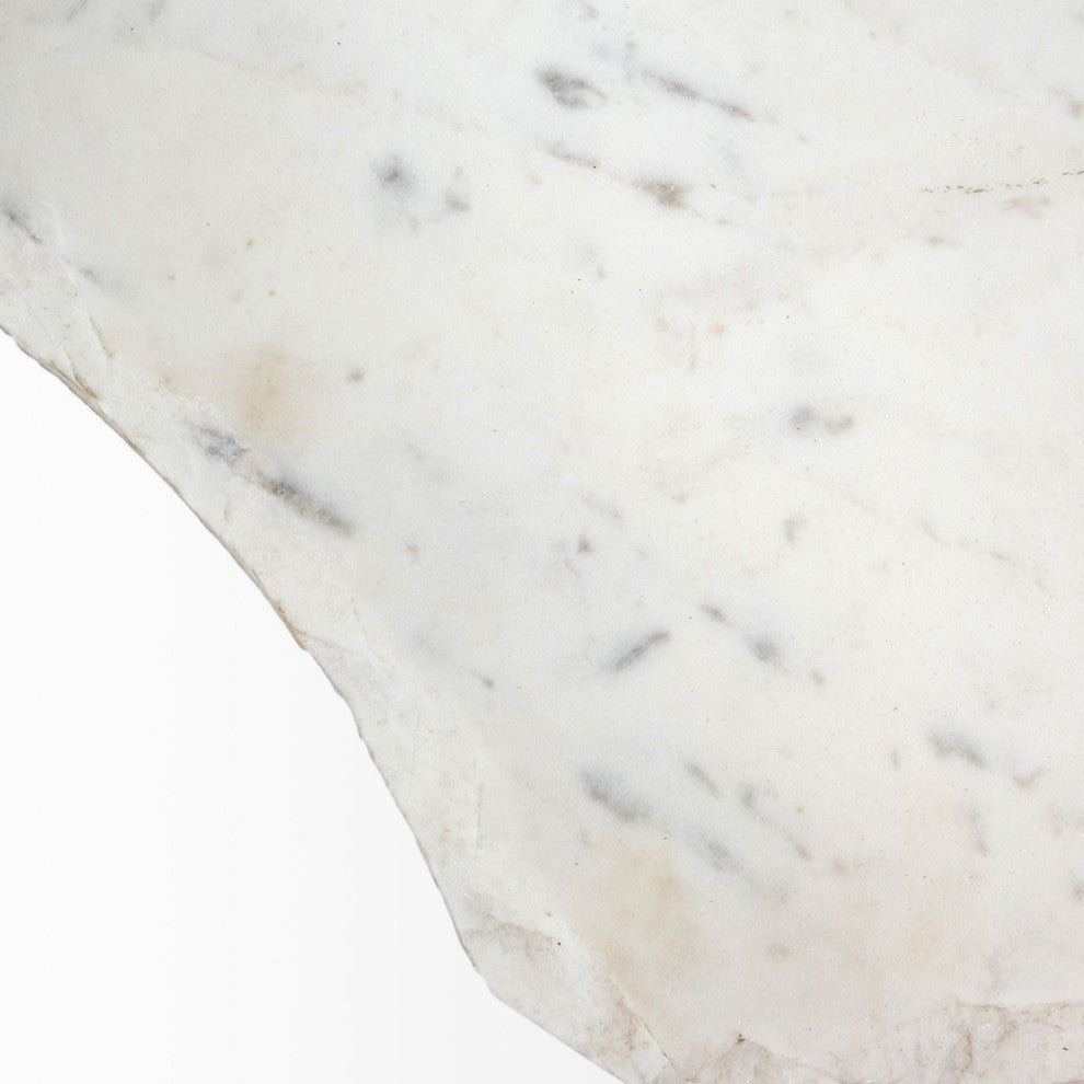 Pinera White Marble w/Antiqued Gold Metal Base Coffee Table