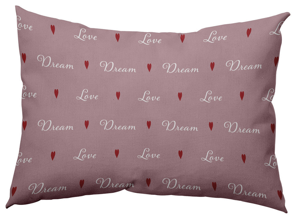 Love Dream Decorative Throw Pillow, Romantic Purple, 14"x20"