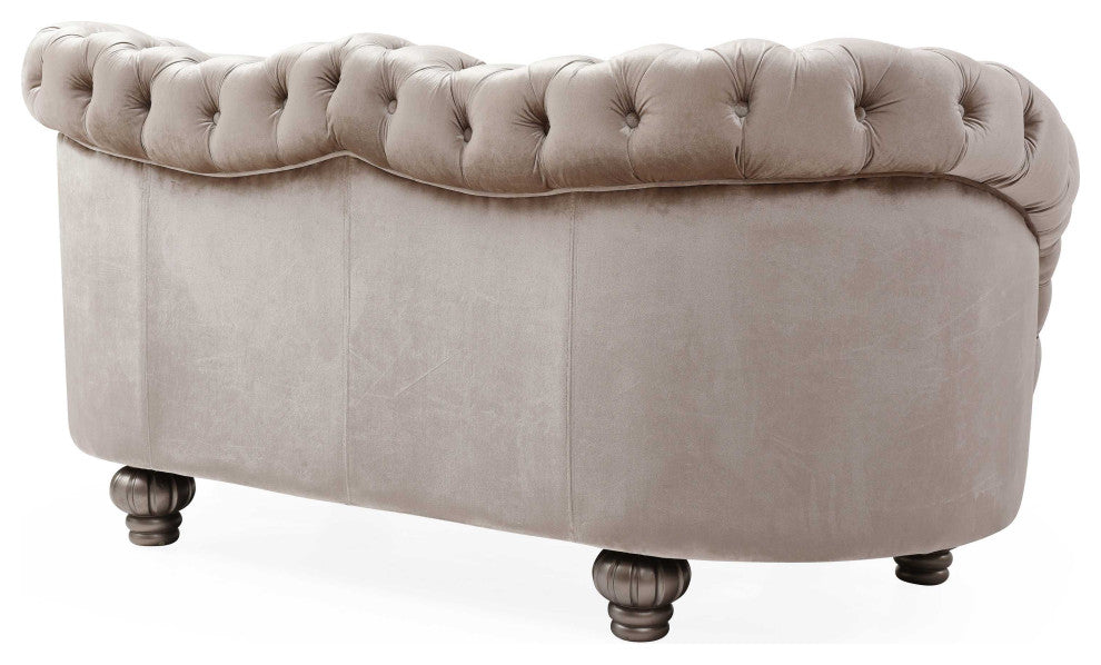 Broadway 79 in. W Round Arm Velvet Straight Sofa, 79 in.