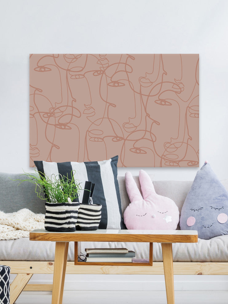 "Mirror Faces" Painting Print on Wrapped Canvas, 12x8