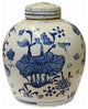 Chinese Oriental Small Blue White Birds Flowers Porcelain Ginger Jar Hws1870