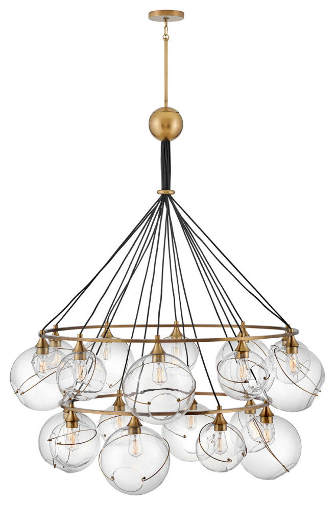 Skye Extra Large Two Tier Chandelier in Heritage Brass