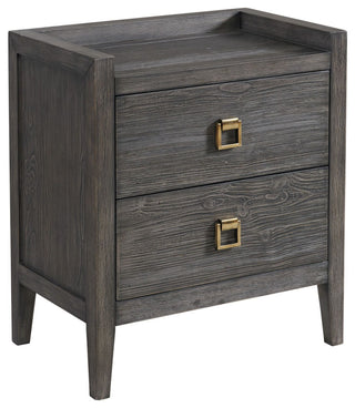 Portia 2-Drawer Nightstand With USB Port, Brushed Brindle