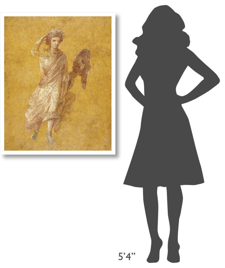 "Fragment of a Yellow Fresco Panel with Muse" Paper Art, 30"x37"