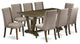V777Fl716-9, 9-Piece Set, 8 Chairs and Table Hardwood Frame