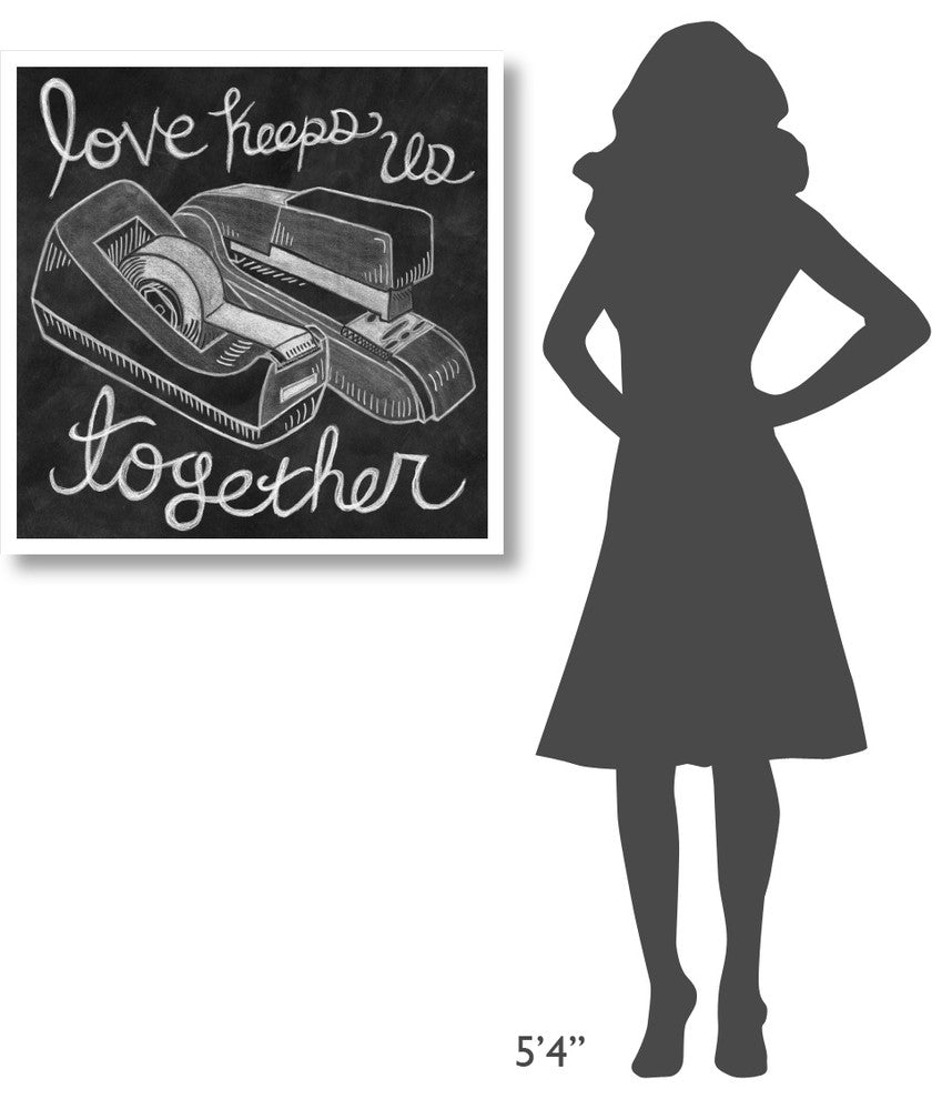 "Love Keeps Us Together Chalk" Digital Paper Print by Mary Urban, 32"x32"
