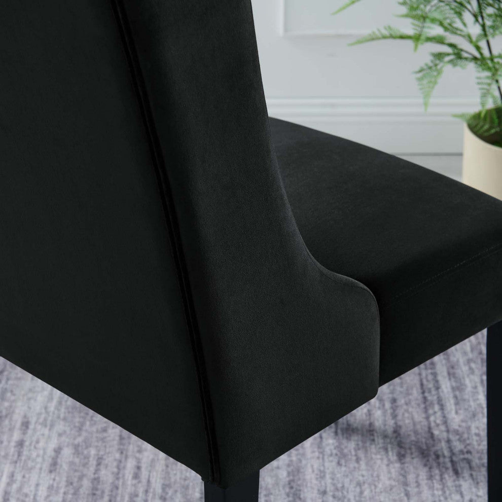 Baronet Performance Velvet Dining Chairs, Set of 2, Black