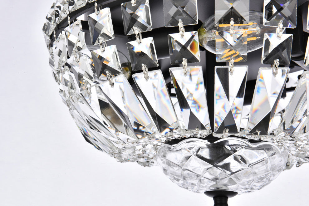 Elegant Lighting V2528F12/RC Tranquil 4 Light 12"W Flush Mount - Black