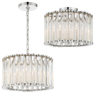 Elliot Four Light Ceiling Mount in Polished Nickel