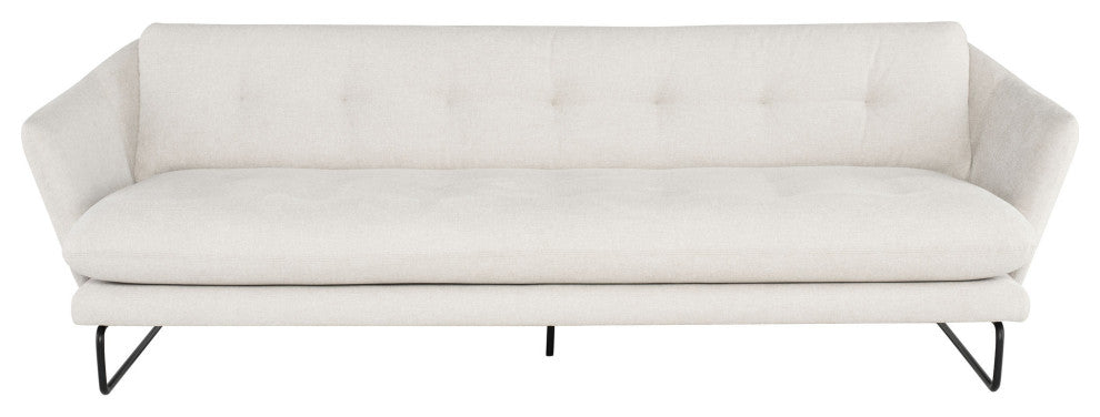 Frankie Parchment Fabric Triple Seat Sofa