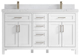 Cambridge 60 Double Bathroom Vanity in White 2" Empira Quartz