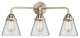 Small Cone Bath Vanity Light, Brushed Satin Nickel, Clear, Clear