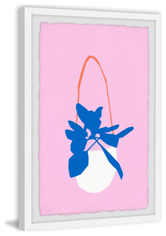 "White Hanging Pot" Framed Painting Print, 8x12