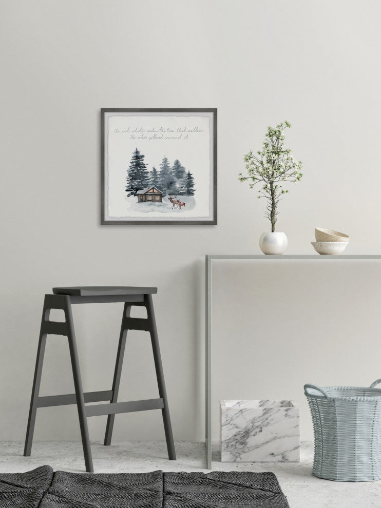 "Perfect White Christmas" Framed Painting Print, 18x18