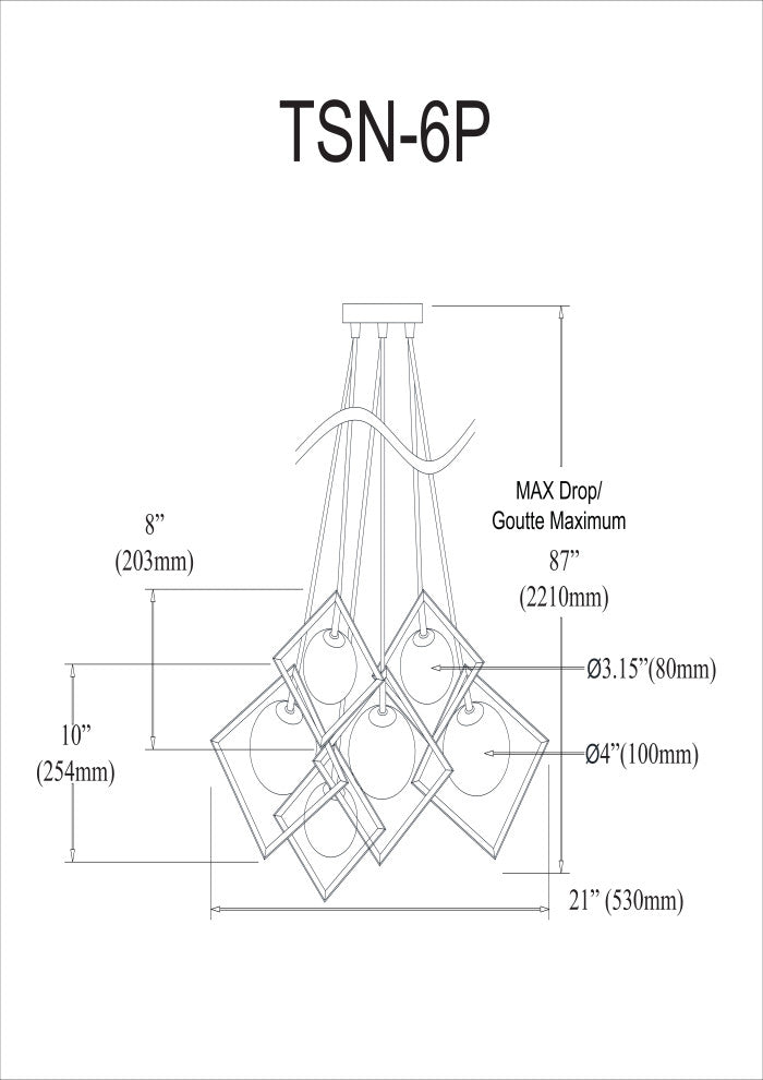 6LT Halogen Pendant Gold