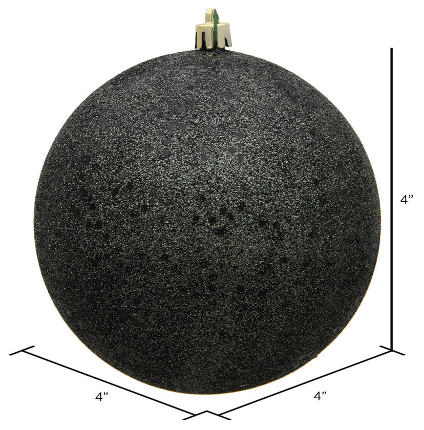 Vickerman N591084Dq 4" Gunmetal Sequin Ball Ornament, 6 Per Bag