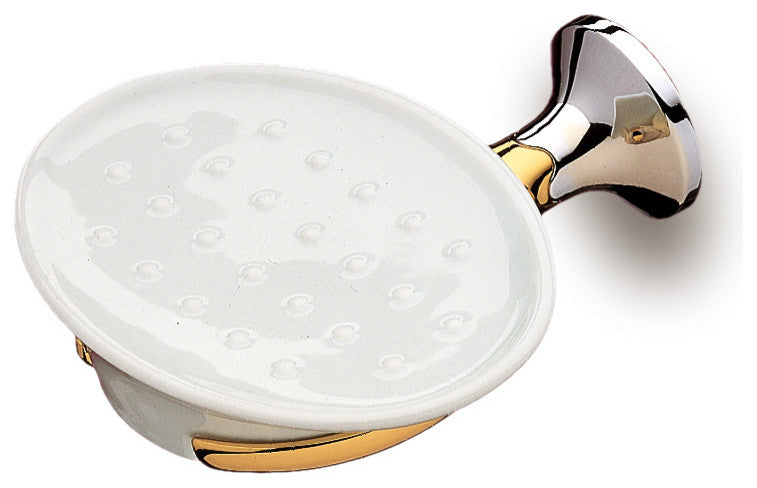 Secret Bath, Chrome And Gold Wall Soap Dish, Filigrana Collection