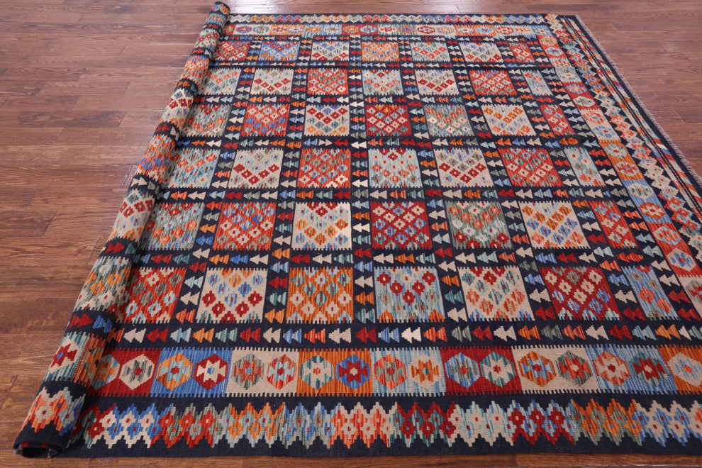 Wool On Wool Reversible Flat Weave Kilim Rug 8' 3" X 9' 9" Q9477