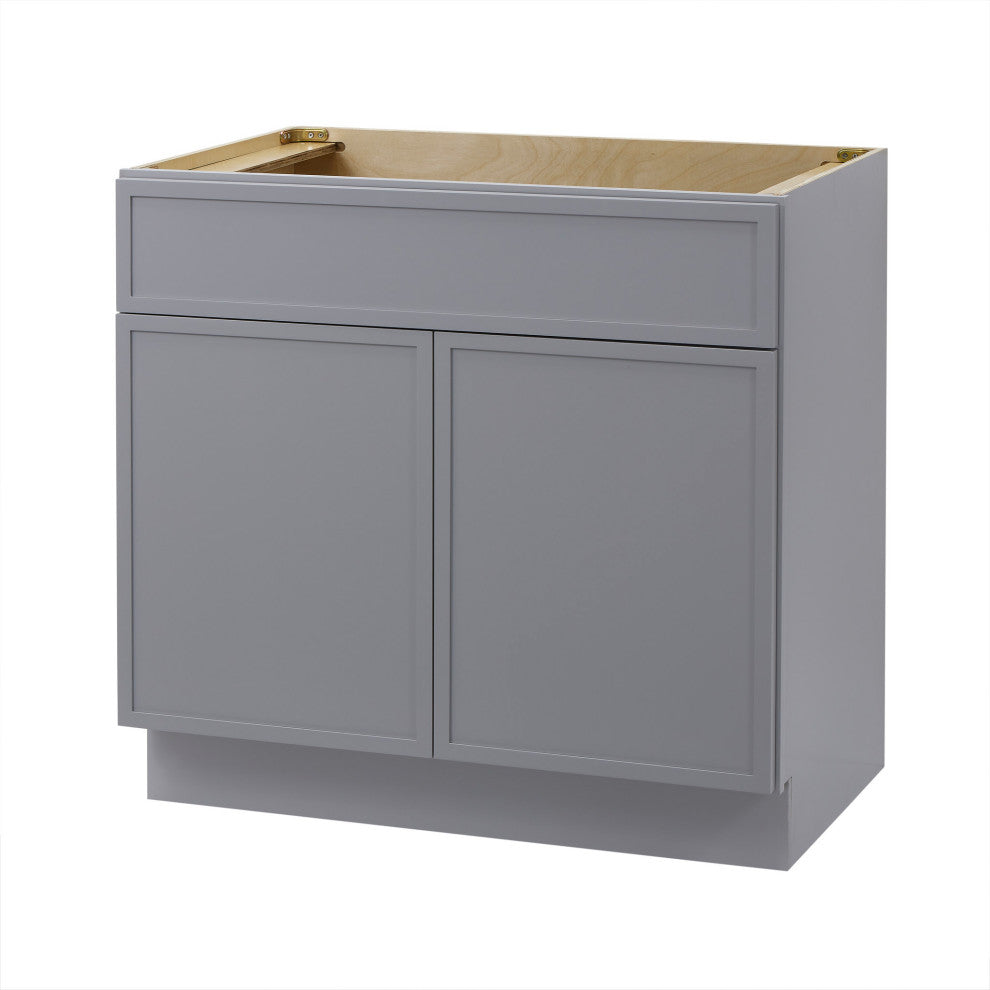 Vanity Art Birch Plywood Single Base Storage Cabinet, Gray, 33"