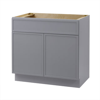 Vanity Art Birch Plywood Single Base Storage Cabinet, Gray, 33"