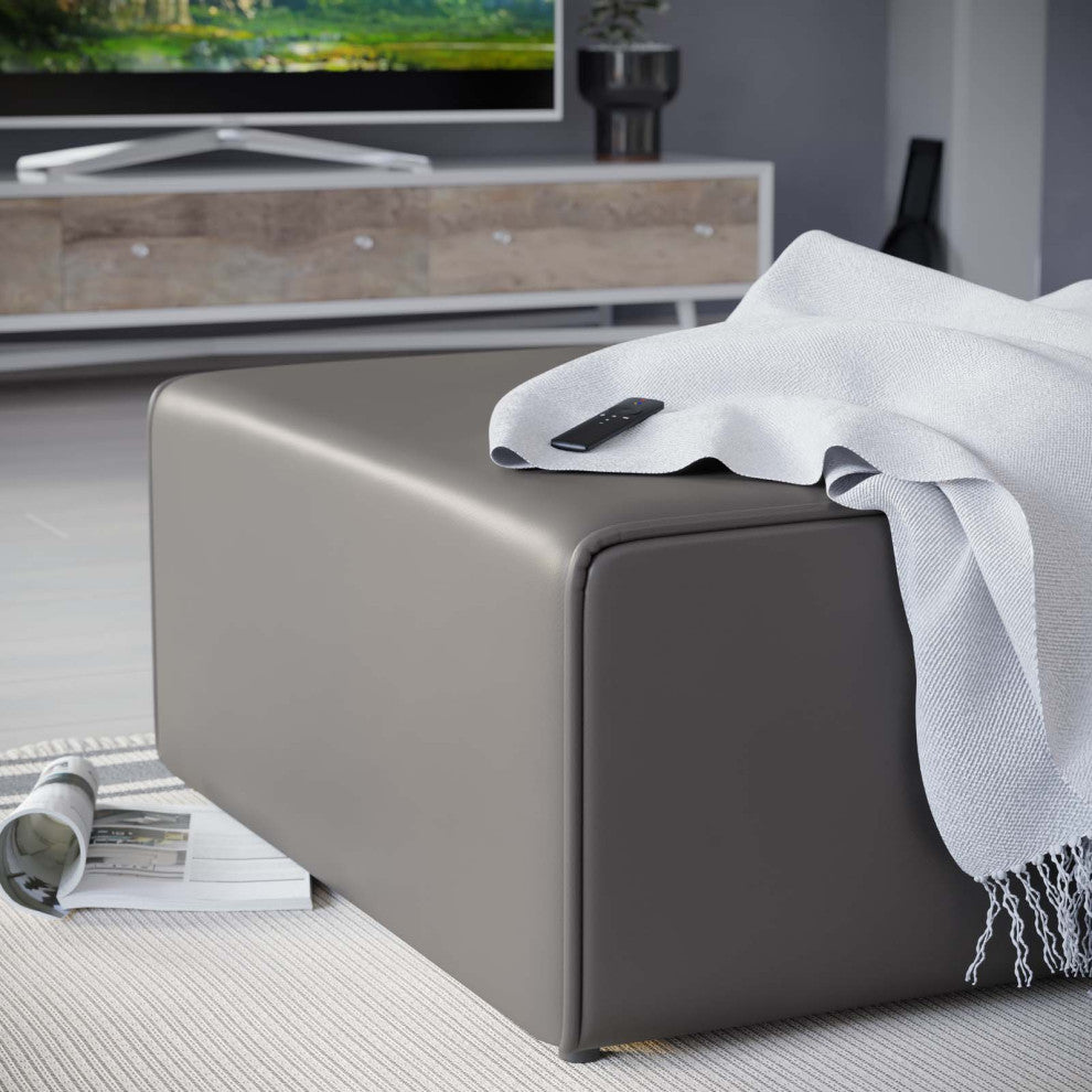 Accent Chair Ottoman, Velvet, Gray, Modern, Living Lounge Hotel Hospitality