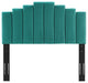 Elise Full Performance Velvet Platform Bed Teal