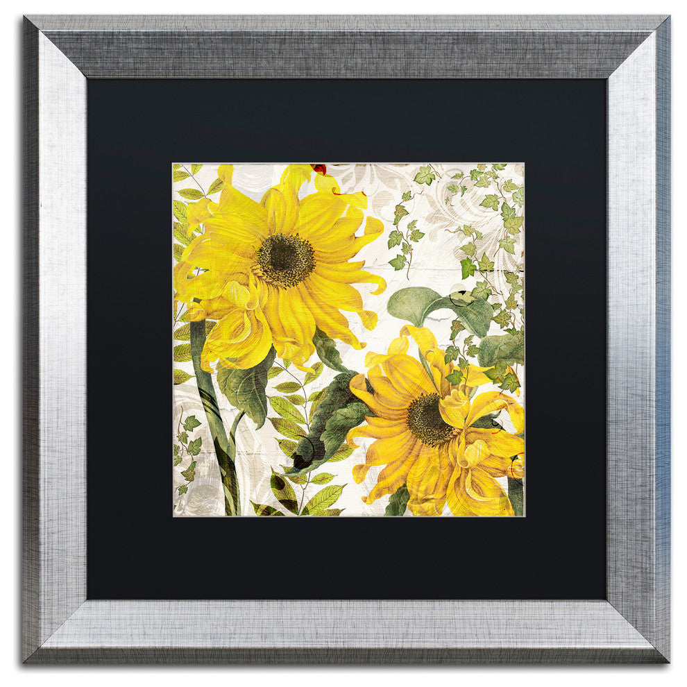 Color Bakery 'Carina I' Matted Framed Art, Silver Frame, Black Mat, 16x16